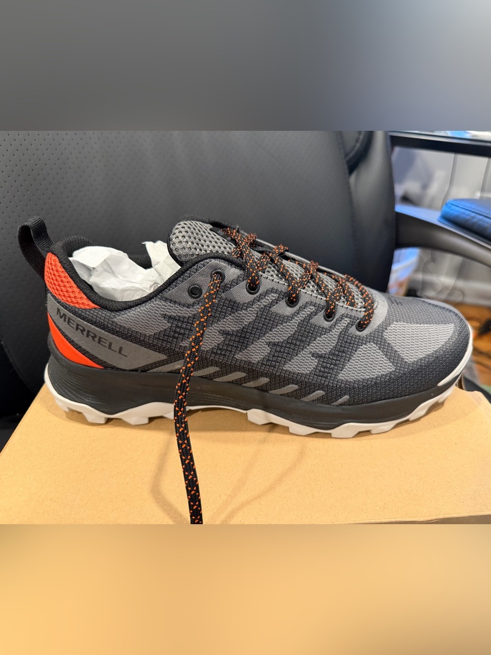 Merrell Men's Gray and Orange Trail Sneakers